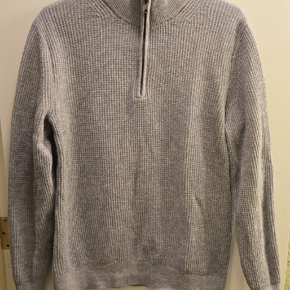 GAP Men's Heather Gray Zip-Up Sweater